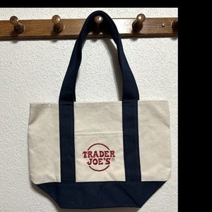 Trader Joe’s mini canvas tote blue